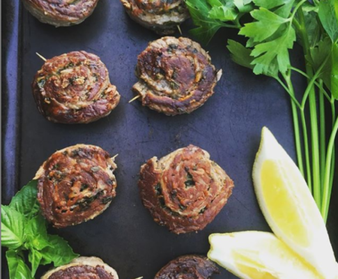 ﻿Herb and Parmesan Stuffed Beef Roll-Ups