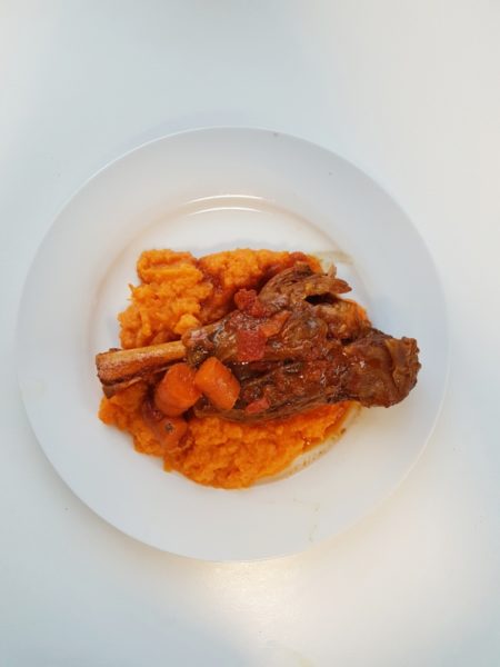 Lamb Shanks with Sweet Potato Mash